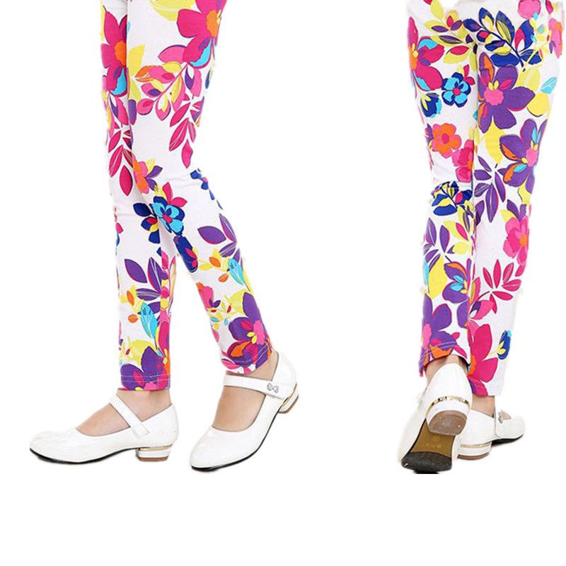 Quần Legging NNJXD In Họa Tiết Hoa Dành Cho Bé Gái