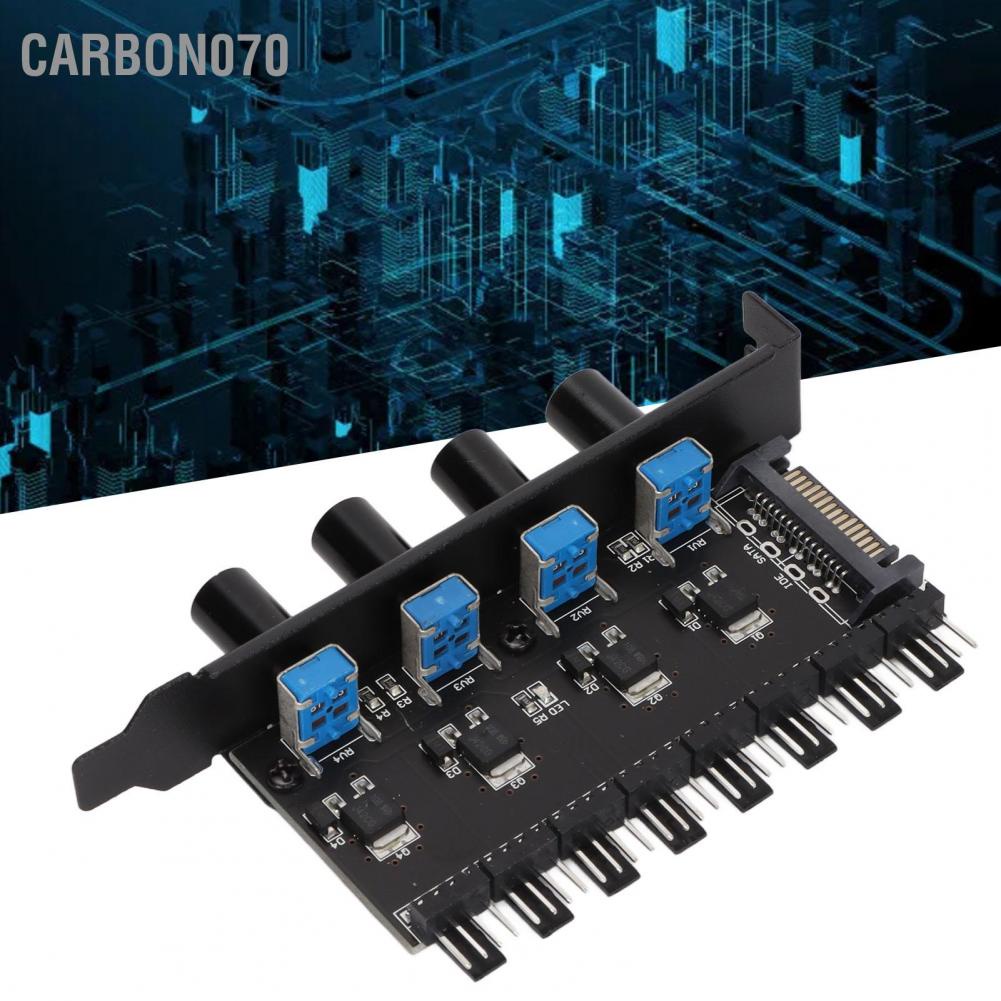 Carbon070 PC Fan Hub 8 Channel 4 Knob Cooling Speed Controller for CPU thumbnail