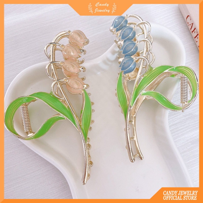 Kẹp tóc càng cua MANYUE thiết kế bông hoa màu sắc ngọt ngào phong cách Hàn Quốc thời trang dành cho nữ