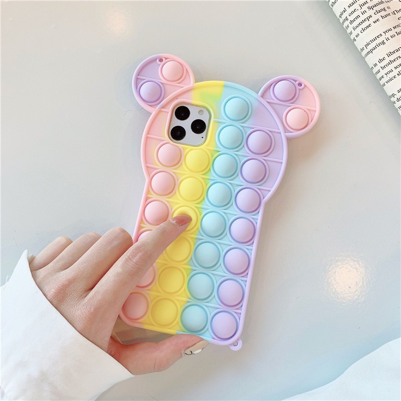 iPhone 11 Pro Max / iPhone12 / iPhone X / iPhone 7 Plus / iPhone 8 / iPhone 6 / iPhone 11 decompression Rainbow Mickey anti-drop mobile phone case silicone soft shell