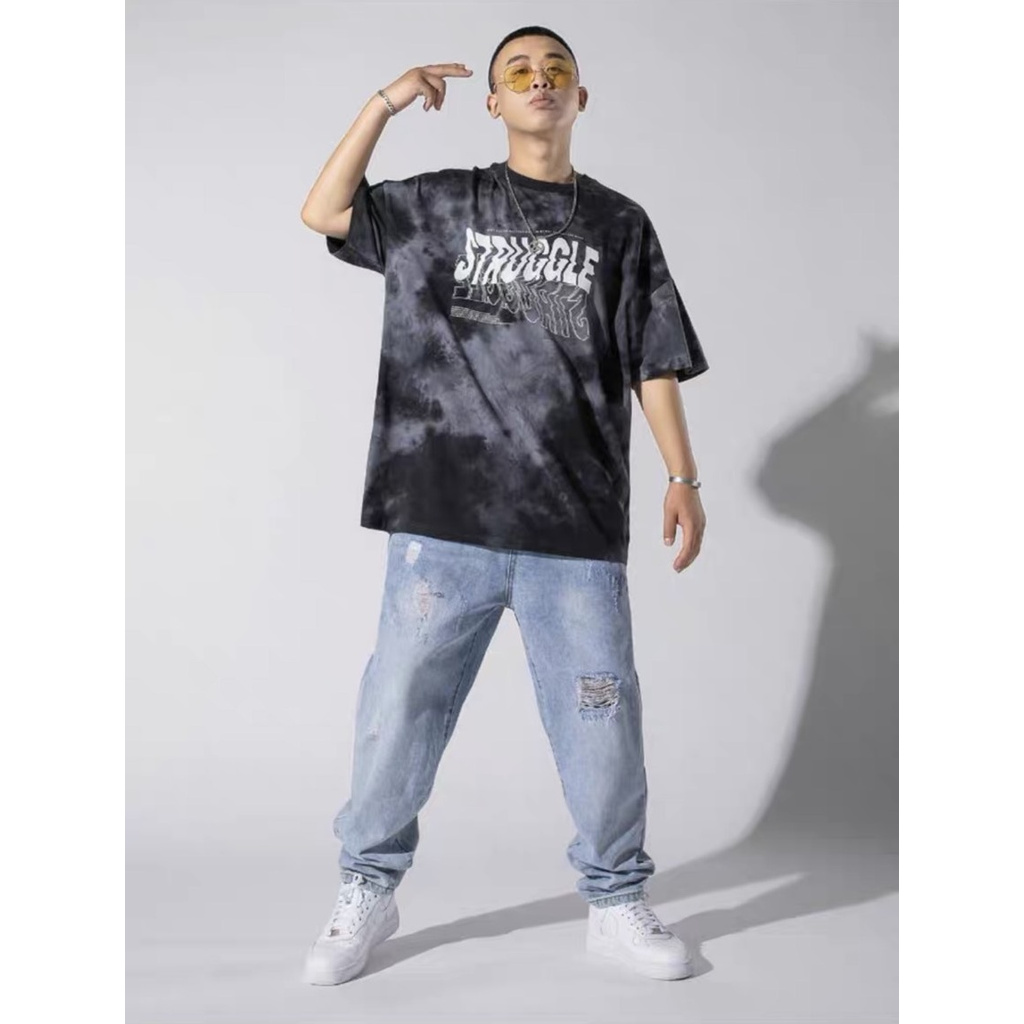 Áo Thun Tshirt Nữ Nam Unisex Chất Vải Thun Cotton Loang 3D Struggle WAT446CT