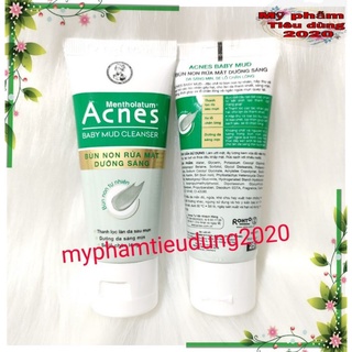 (Mini 25g-2024) Sữa rửa mặt bùn non dưỡng sáng Acnes Baby Mud Cleanser