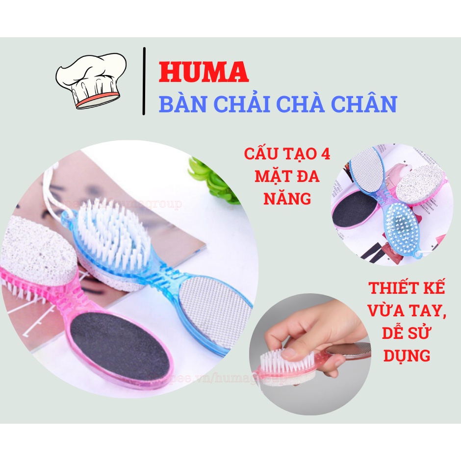 Bàn Chải Tẩy Tế Bào Chết - Chà Gót Chân 4in1 Tiện Dụng – Dụng Cụ Chà Gót Chân - Bầu Dục HM269