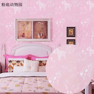 Decal giấy dán tường vườn thú hồng