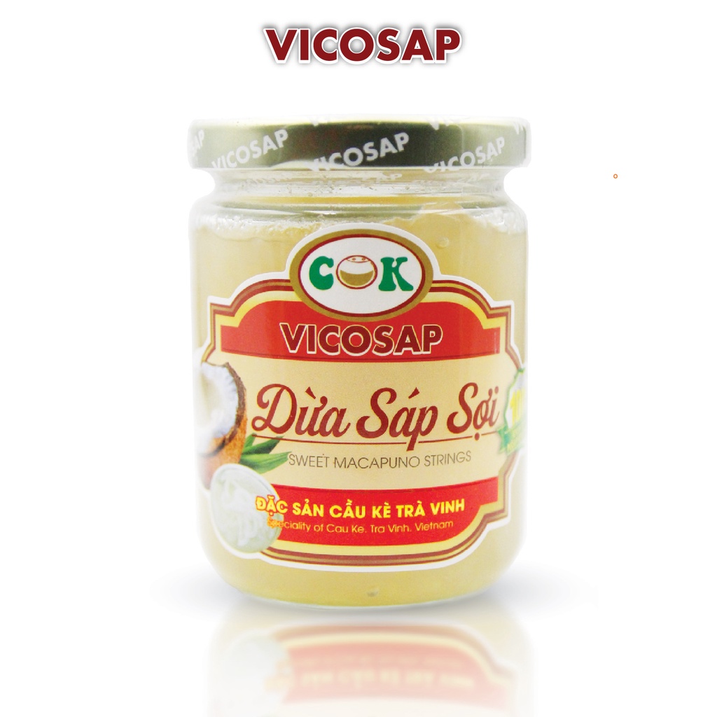 Cơm dừa sáp sợi hũ 220ml Vicosap