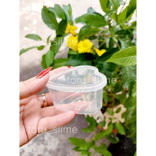 Hũ Trái Tim Trong suốt đựng slime, đỗ rau câu...80ml