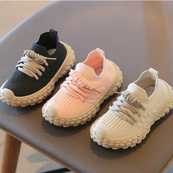 Giày Sneaker Đế Mềm Chống Trượt Thoáng Khí Dệt Kim Thời Trang 2022 Cho Bé Trai Và Gái
