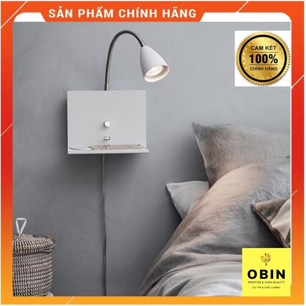 Đèn gắn tường Markslojd Logi, trợ sáng, chống lóa, màu trắng, hàng chính hãng, tặng kèm bóng đèn