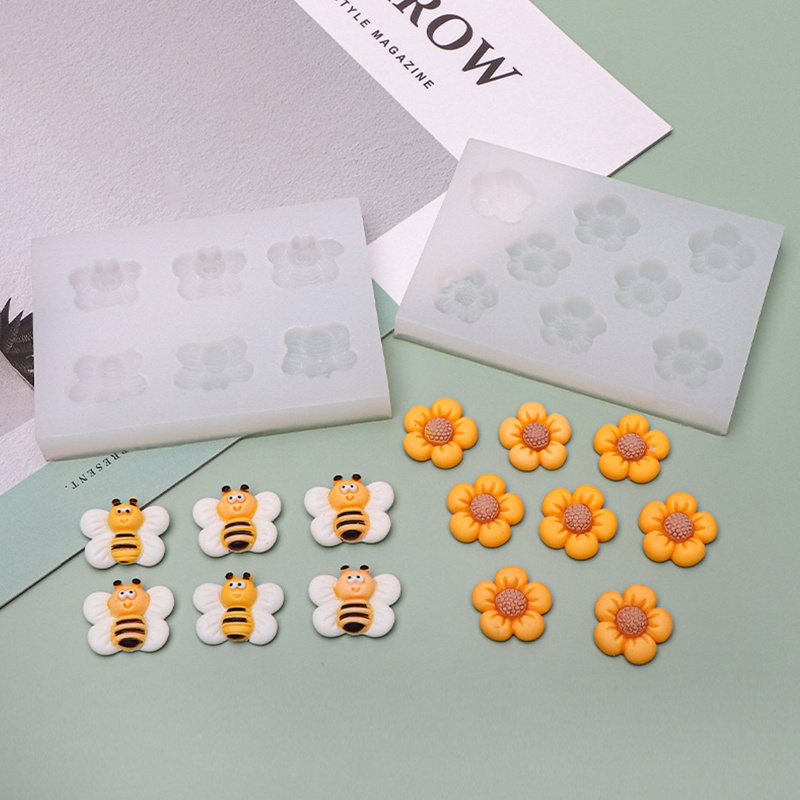 Sa Khuôn Làm Trang Sức Hình Ong Và Hoa Bằng Nhựa Resin DIY