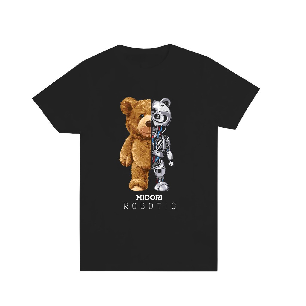 Áo thun unisex form rộng tay lỡ phông Nam Nữ Gấu Robot Local Brand Chính Hãng Midori M Studio