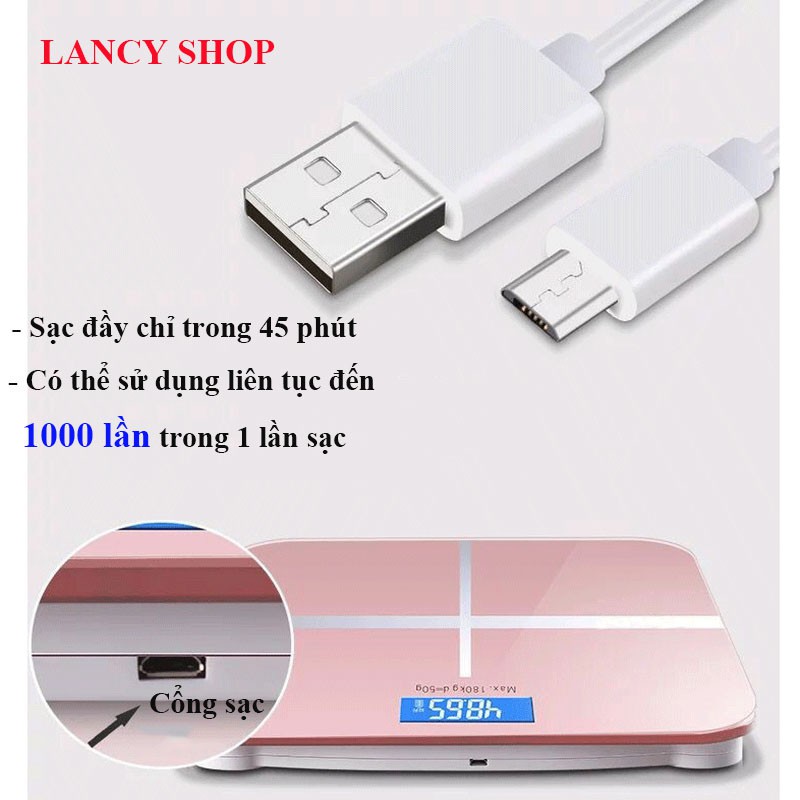 Cân Điện Tử Cân Sức Khỏe Gia Đình Hình Heo Màn Hình Led Sạc USB Dùng Pin Kính Cường Lực Cao Cấp Cân Điện Tử Thông Minh