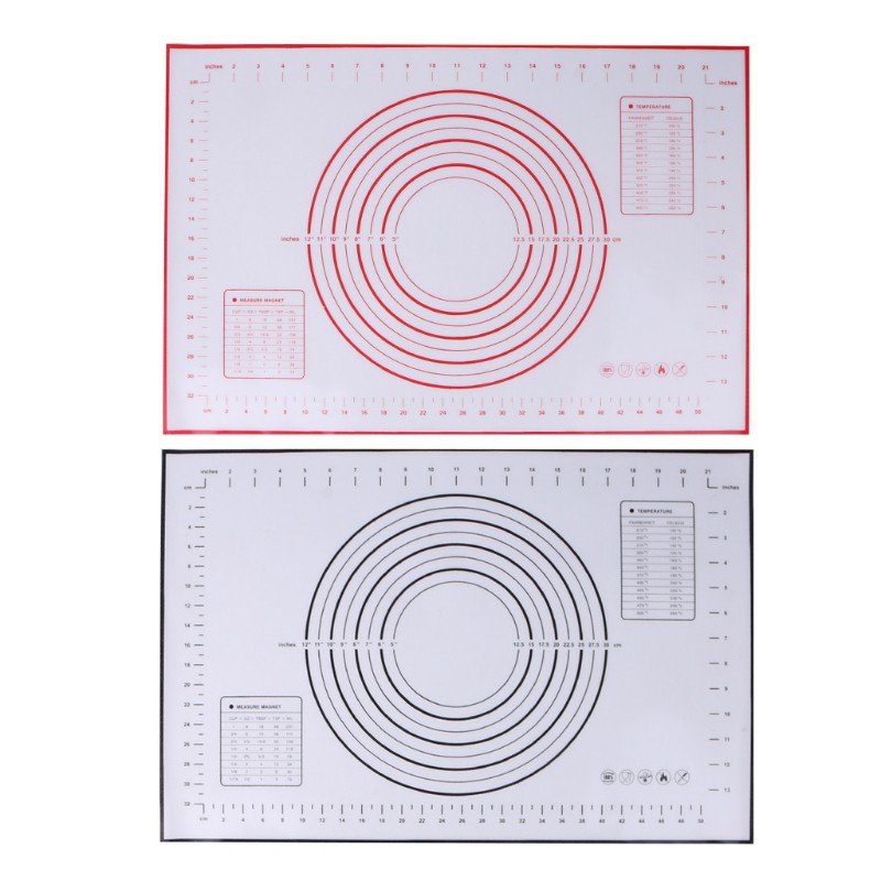 Thảm Nhào Bột Bánh Bằng Silicone 2 Màu 60x40cm