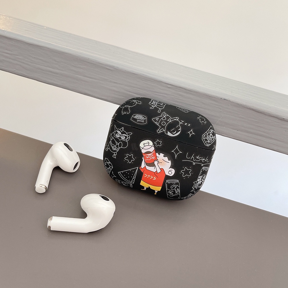 Vỏ Bảo Vệ Hộp Sạc Tai Nghe AirPods Pro AirPods1 2 3 Bằng Silicon Mềm Hình Cậu Bé Bút Chì