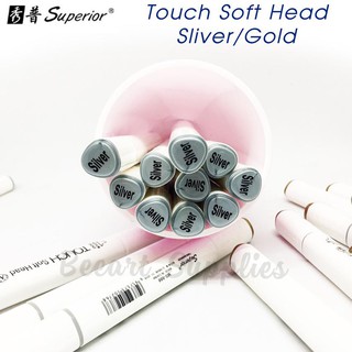 [ HỌA CỤ ONLINE ] Bút Marker Touch Soft Head màu Gold/Silver