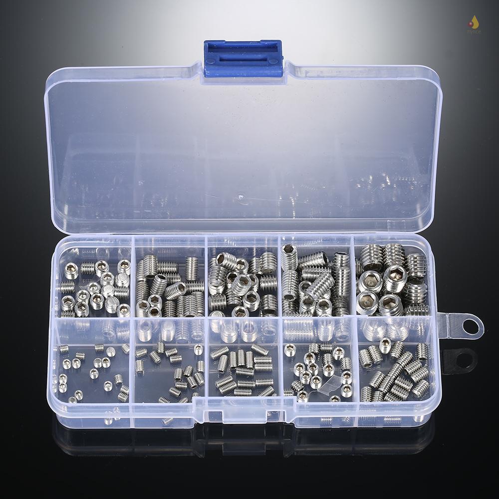 Hộp 200 Ốc Vít Đầu Lục Giác Bằng Inox M3-M6 / M8 Chuyên Dụng