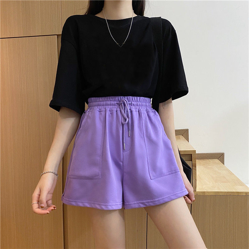 Quần Đùi Thể Thao Lưng Cao Ống Rộng Kiểu Dáng Năng Động