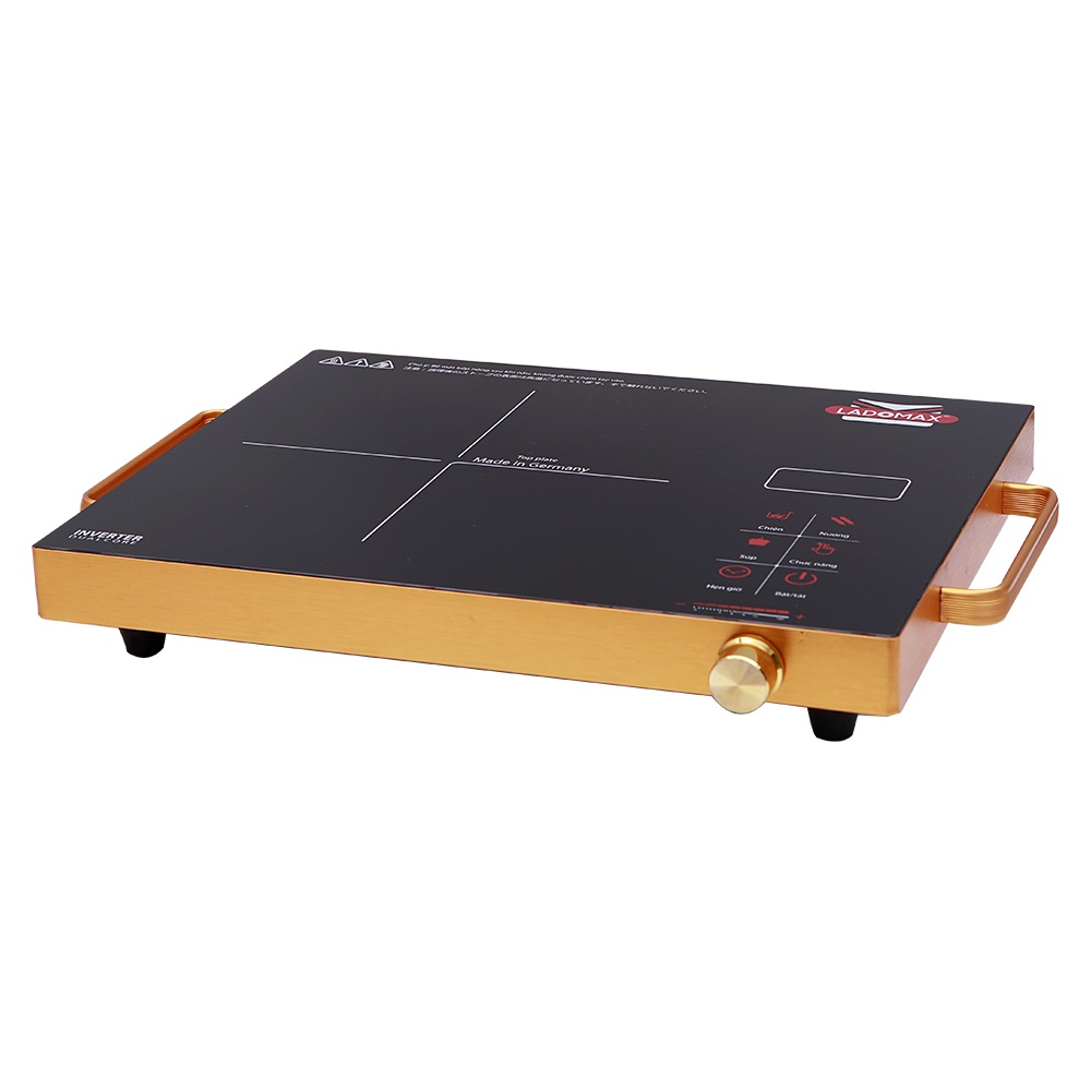 Bếp điện hồng ngoại 2200W Ladomax HA-666 điều khiển cảm ứng - cơ, mặt kính cường lực chịu nhiệt - Màu Vàng