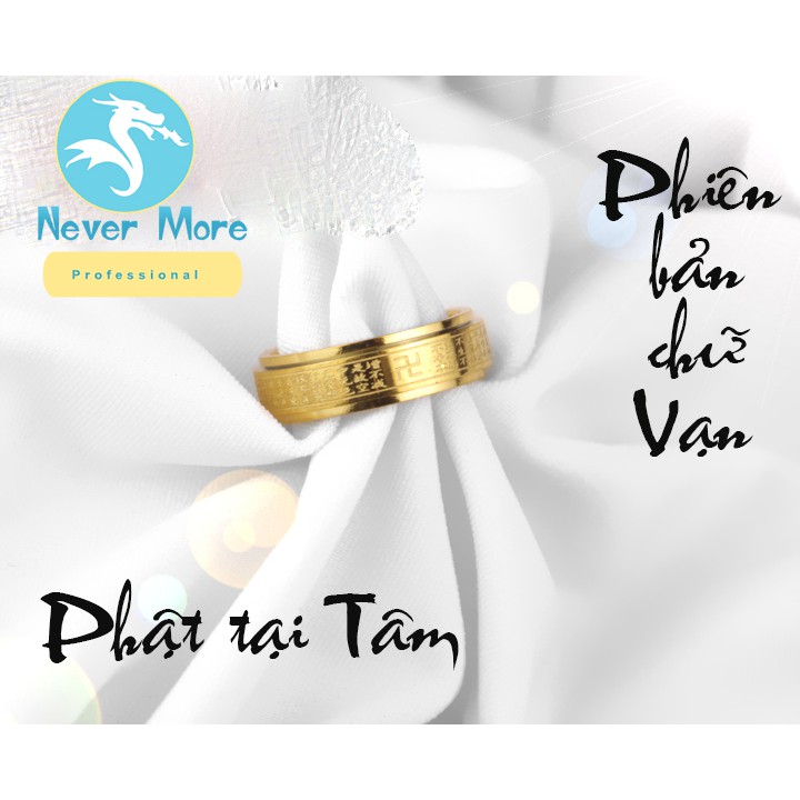 Combo vòng bát nhã tâm kinh hình tròn và nhẫn bát nhã tâm kinh bản nhỏ 6mm siêu đẹp, bền màu - Đeo tay vạn sự may