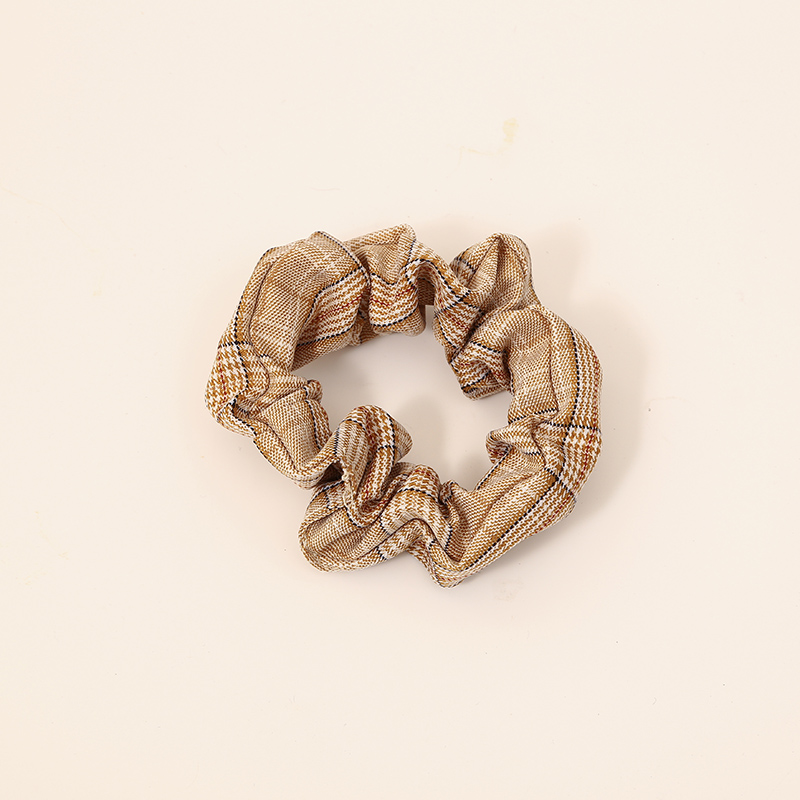 Dây buộc tóc kẻ sọc ca rô phong cách Hàn Quốc ngọt ngào đơn giản