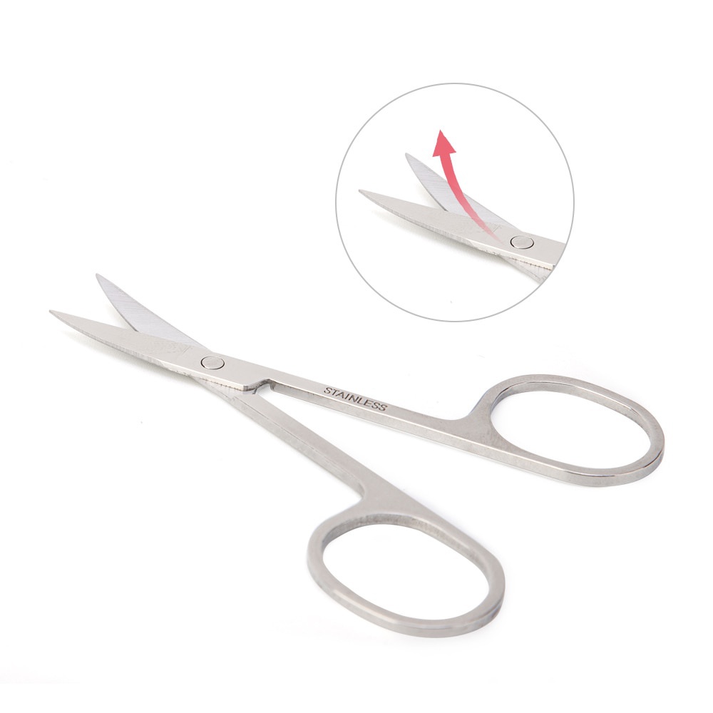 Kéo Cắt Tỉa Lông Mày / Lông Mi / Lông Mày Đầu Cong Bằng Thép Không Gỉ Chuyên