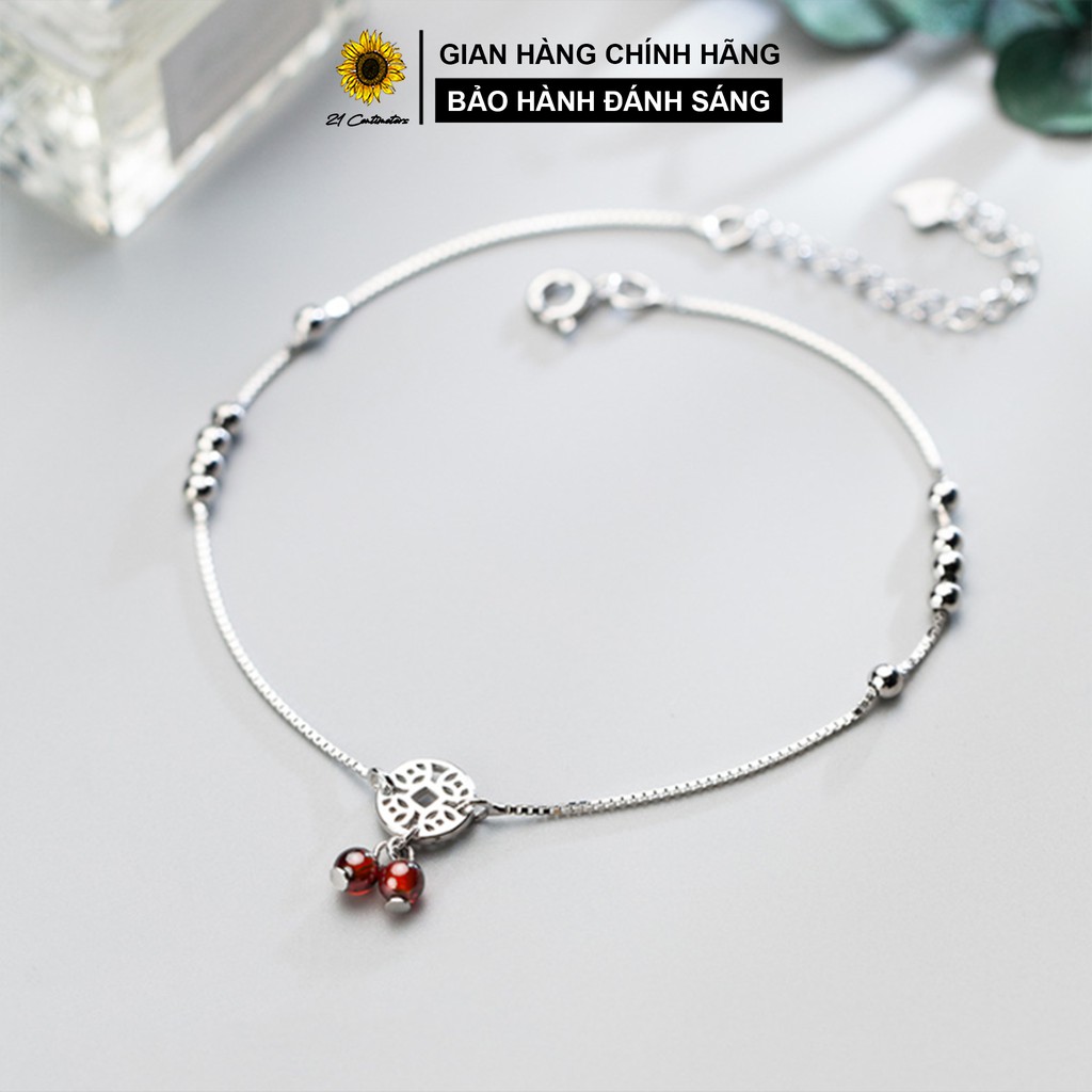 Lắc chân bạc Tiệm bạc 21 Centimeters Kim tiền đỏ | BigBuy360 - bigbuy360.vn