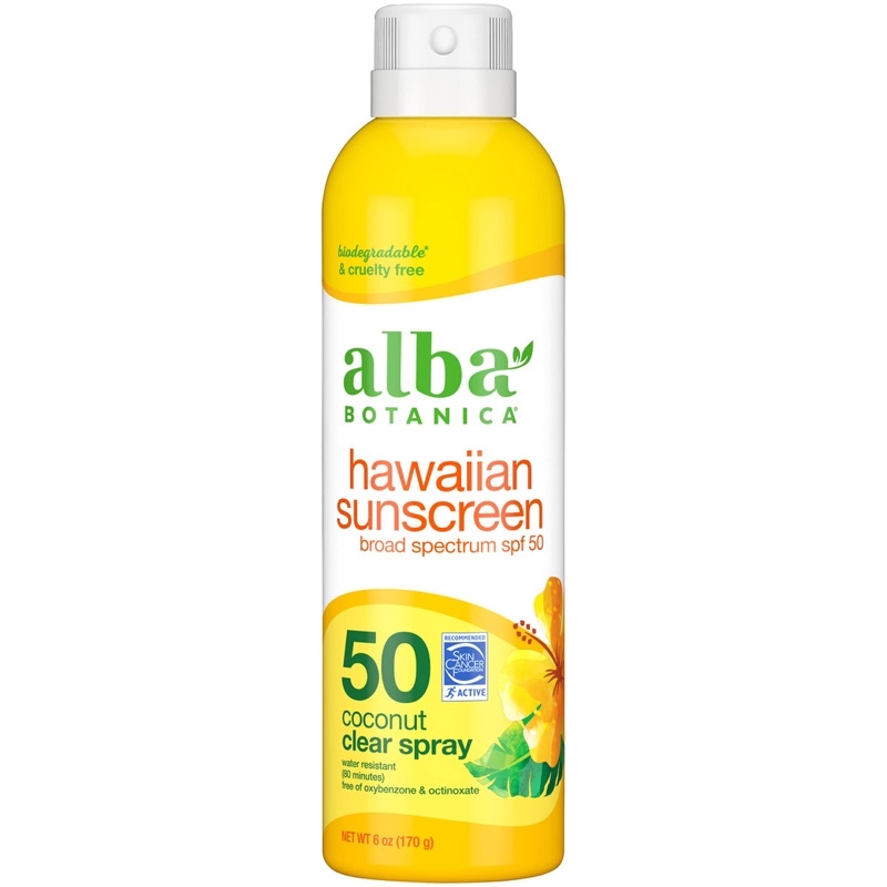 MẪU MỚI Xịt chống nắng đạt chuẩn FDA Mỹ Alba Botanica Hawaiian Sunscreen SPF50