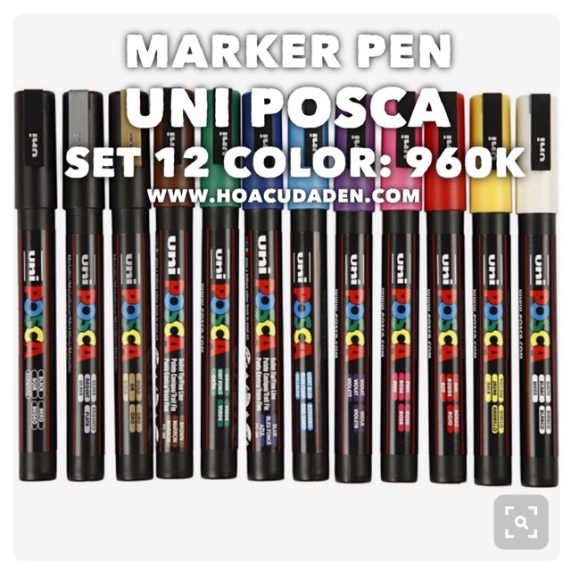 [DA ĐEN] Bút Vẽ Cao Cấp Uniball Posca PC-3M (0.9-1.3mm)