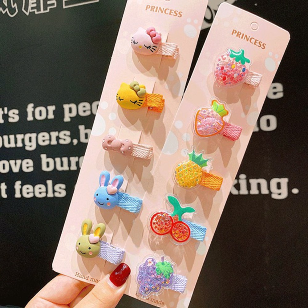 Set 5 Kẹp Tóc Kiểu Hoạt Hình Xinh Xắn Đáng Yêu Dành Cho Bé Gái