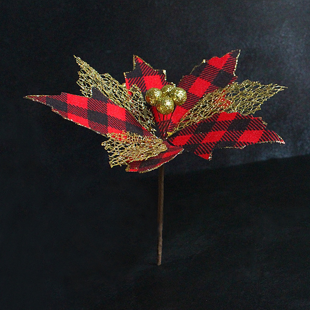 Hoa Giả Bằng Nhựa Màu Đỏ Đen Dùng Trang Trí Giáng Sinh