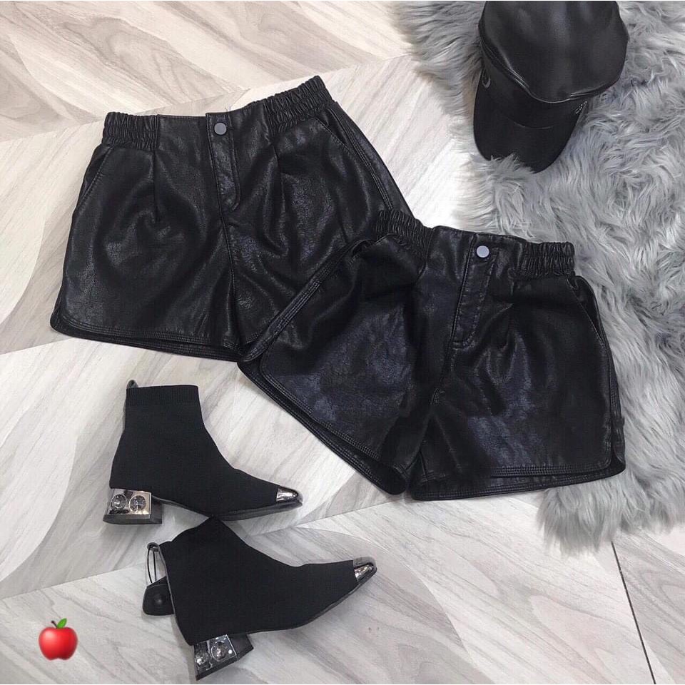 [TRỢ GIÁ] Quần Sooc Da nữ Cạp chun Cúc Khóa Kéo trước Cực Sang Chảnh_Siêu hot | BigBuy360 - bigbuy360.vn