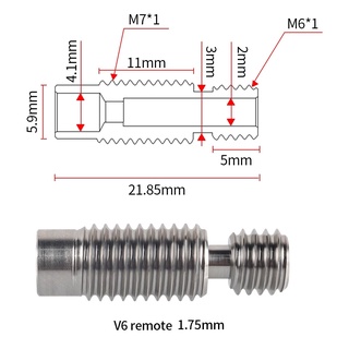 Ống dẫn nhựa đầu phun E3D V6 Bore 4.1