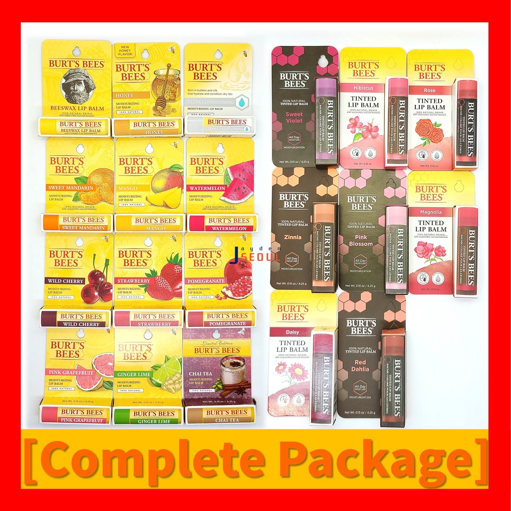 Son dưỡng 100% thiên nhiên BURT’S BEES, thiên nhiên Tinted Lip Balm  có hộp giấy - Natural Lip Balm Burts Bee