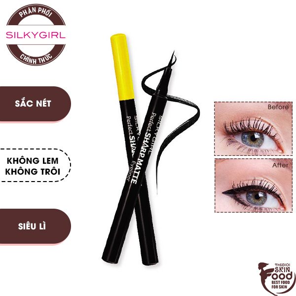 Bút Kẻ Mắt Nước Siêu Lì, Sắc Nét, Lâu Trôi Silkygirl Perfect Sharp Matte Eyeliner 1.2ml