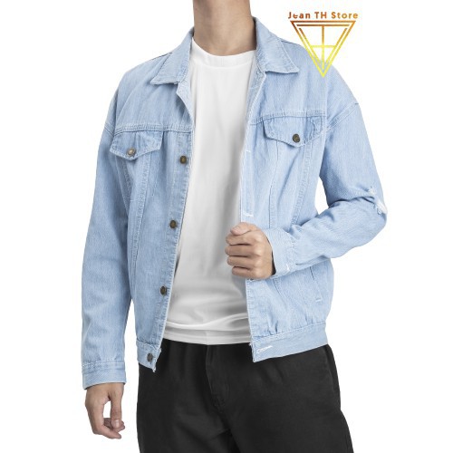 Áo khoác jean unisex nam nữ TH Store STras cá tính áo khoác bò phong cách ulzzang chống nắng jequeryshop99