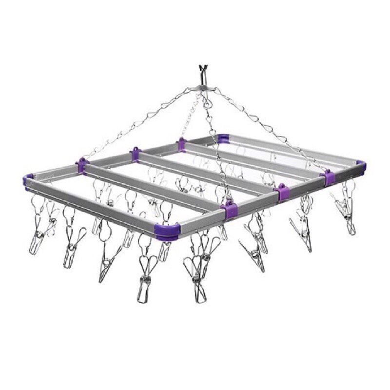 Móc chùm - móc dù phơi quần áo lót, tất vớ hình chữ nhật 24 28 kẹp loại đẹp