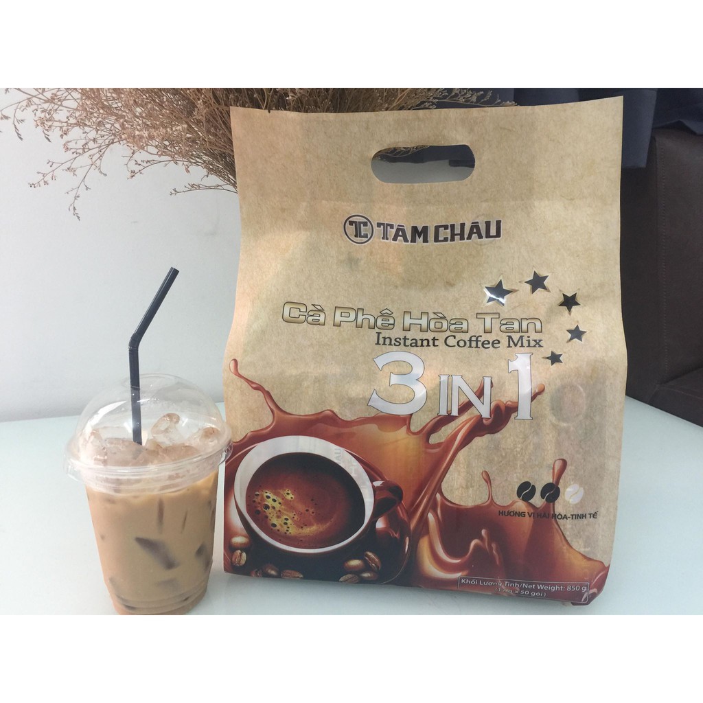 Cà Phê hoà tan 3 trong 1 Tâm Châu gói 850g ( 50 gói/túi) | BigBuy360 - bigbuy360.vn