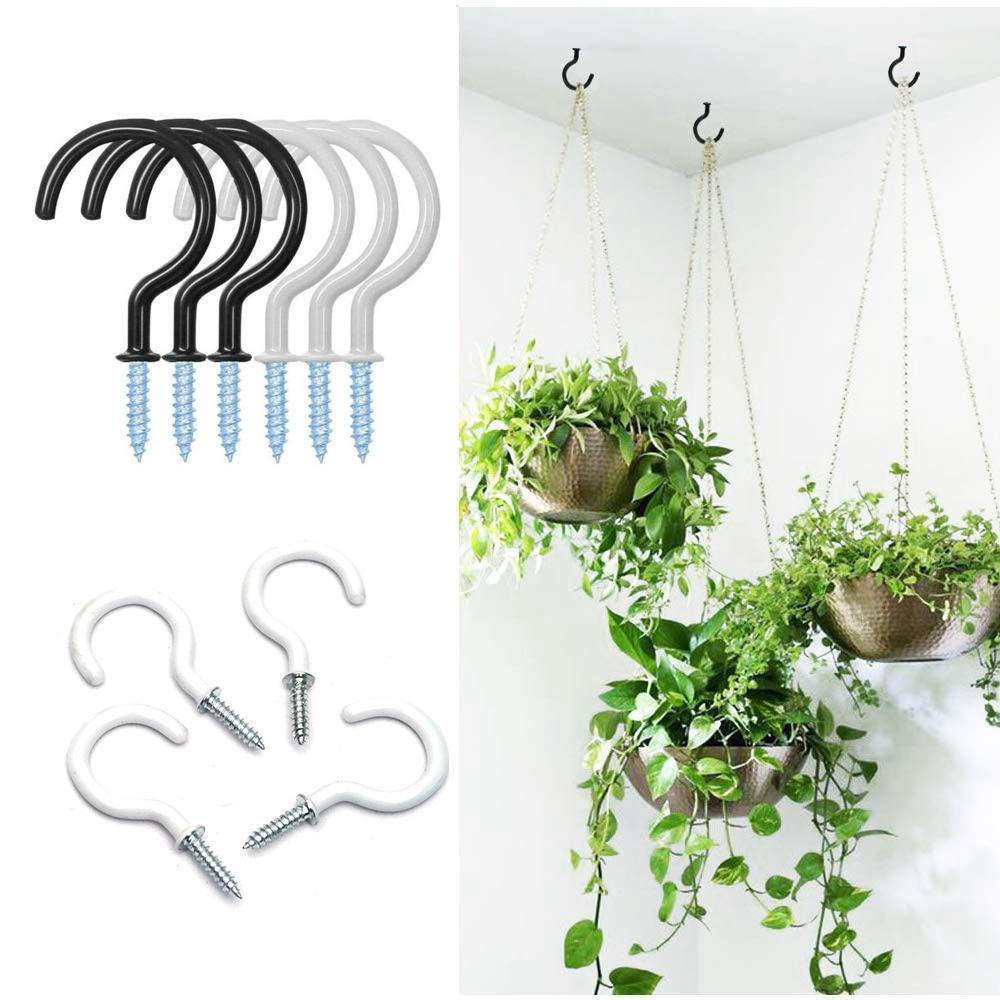 Set 10 Móc Treo Cốc Màu Đen Gắn Trần Nhà Tiện Lợi