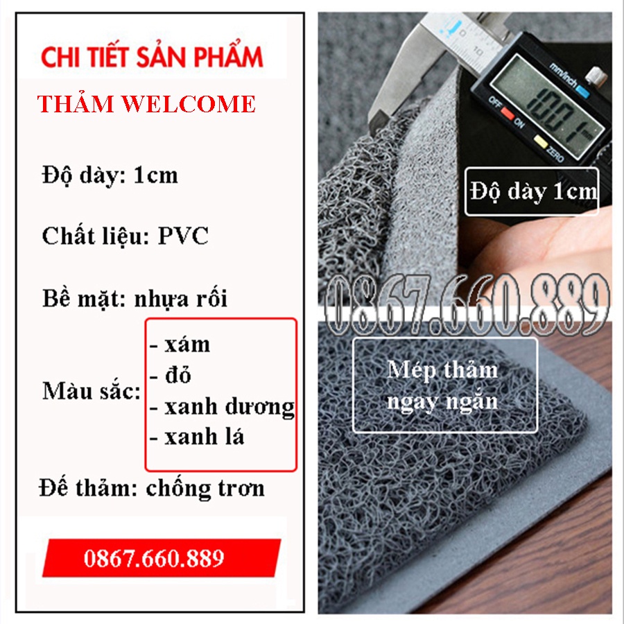 thảm chùi chân nhà tắm welcome 1.2x1.8m