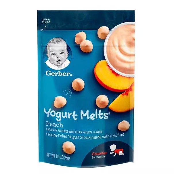 Bánh Sữa Chua Khô Gerber Mỹ Các Vị Trái Cây Cho Bé Ăn Dặm Gói 28g