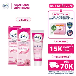 Combo 2 Kem tẩy lông cho da thường Veet Silk Fresh 25g/tuýp