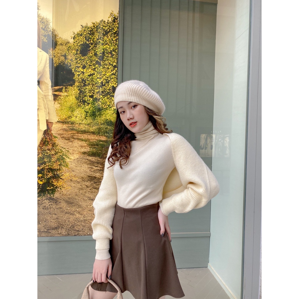 Áo khoác len lửng tay bồng hàn quốc 53a26 by germe