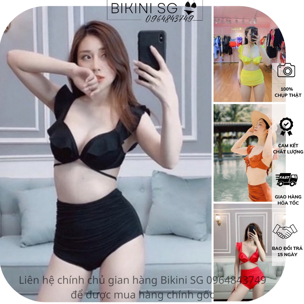 Đồ bơi nữ bikini 2 mảnh đủ màu cánh tiên đi phối quần lưng cạp cao tôn dáng đi biển BIKINI SÀI GÒN