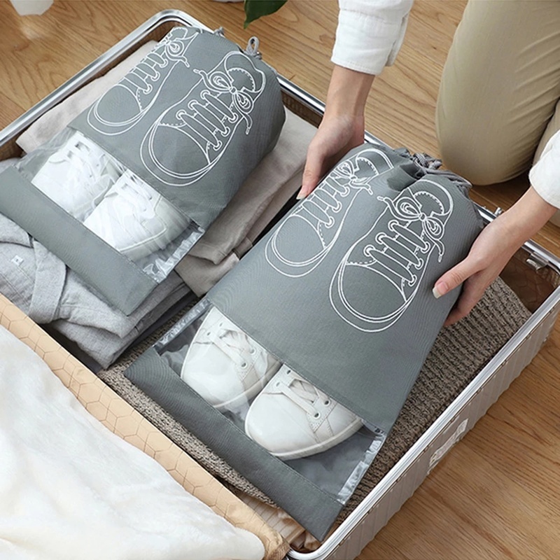 Set 5 Túi Dây Rút Đựng Giày Dép Chống Bụi Tiện Dụng Khi Đi Du Lịch