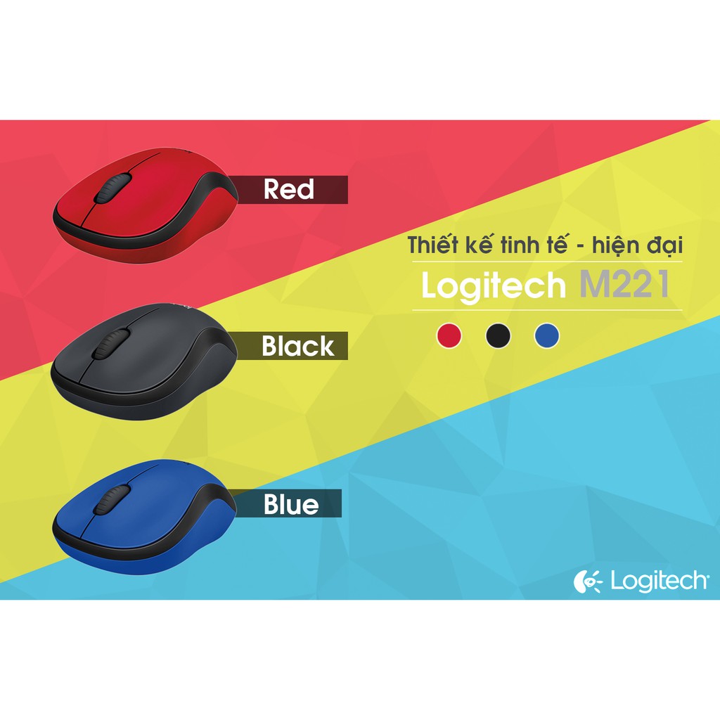 Chuột Quang Không Dây Logitech M221 - Chuột Không Dây Yên Tĩnh - Hàng Chính Hãng