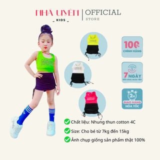 [⚡ĐỒ HÈ⚡] Chân Váy Rút Phối Áo Croptop Siêu Dễ Thương Cho Bé Gái Đủ Size Cho Bé Từ 1 Tuổi Đến 8 Tuổi Nhã Uyên Kid BK017