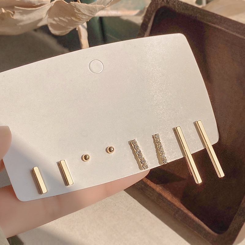 Khuyên Tai Bộ Set 6 Khuyên Tai Tròn Màu Vàng/Bạc Thời Trang Cho Nữ