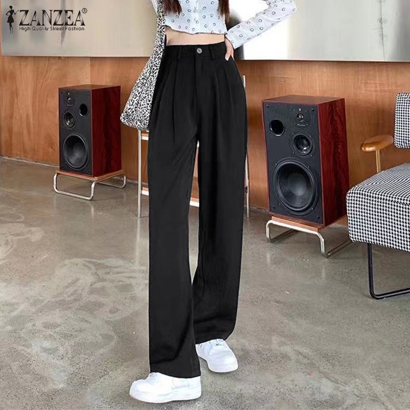 Quần dài ZANZEA ống rộng thời trang nữ tính