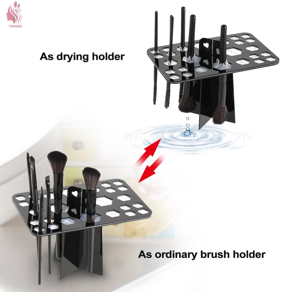 [TGHB]Makeup Brush Tower Tree Air Drying Brush Holder 26 Hole Cosmetic Brush Drying Rack Brush Organizer Stand Black