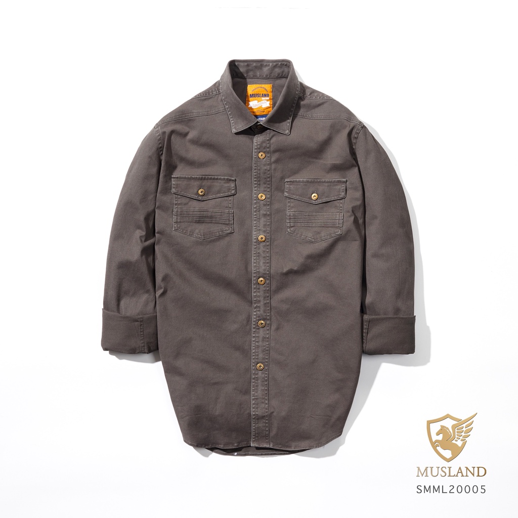 Áo Sơ Mi Nam Dài tay, áo bụi, áo phượt Denim Premium chính hãng MUSLAND VNXK Hàn Quốc (SMML20005) Cá Tính, Trẻ Trung. | BigBuy360 - bigbuy360.vn
