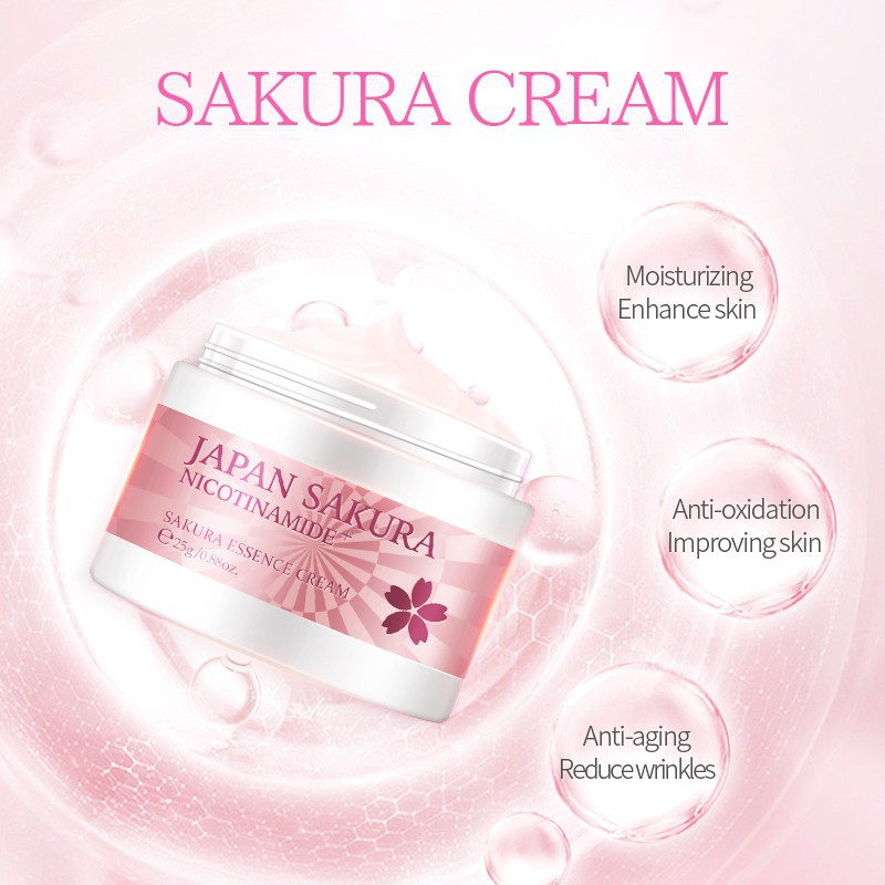 [Hàng mới về] Kem dưỡng da mặt LAIKOU Sakura chứa Hyaluronic Acid chống nếp da lão hóa làm trắng da